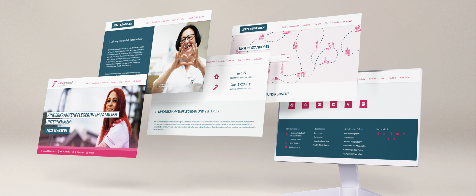 Feltenpersonal website desktop stacked mockup