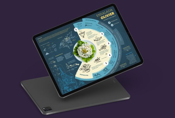 Olivier Recipe infographic on tablet screen