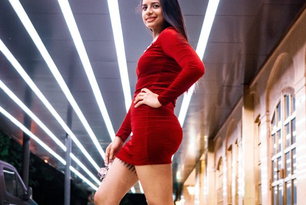 Laura in Red Dress Full Body Photo